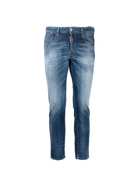 Shop DSQUARED2  Jeans: Dsquared2 jeans in denim di cotone.
Vestibilità skinny.
Lavaggio used.
Modello cinque tasche.
Chiusura con bottoni coperti.
Label logata sulla patta.
Loop sul retro.
Composizione: 100% Cotone.
Fabbricato in Italia.. LB1317 S30664-470